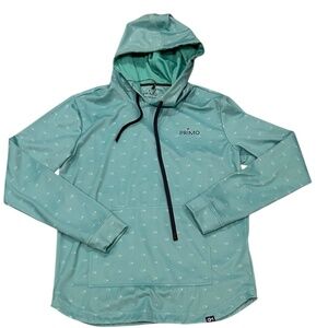 NWOT Men's PRIMO Pullover GOLF hoodie Size M Fish Blue Pattern Washed never worn